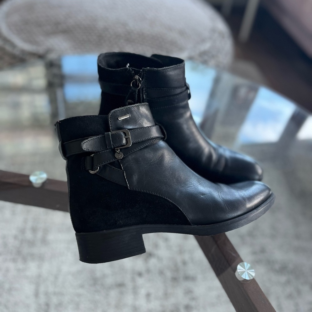 Geox Women's Felicityabx10 Black Business Casual Comfy Waterproof Boots EU 38 - Picture 15 of 15
